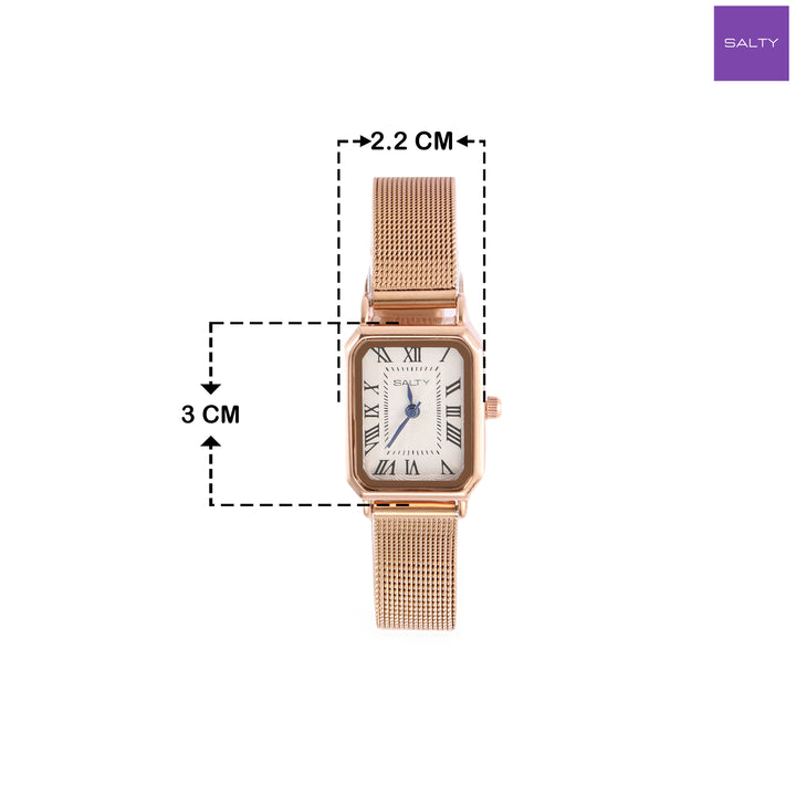 White Dial Royale Rose Gold Analog Watch