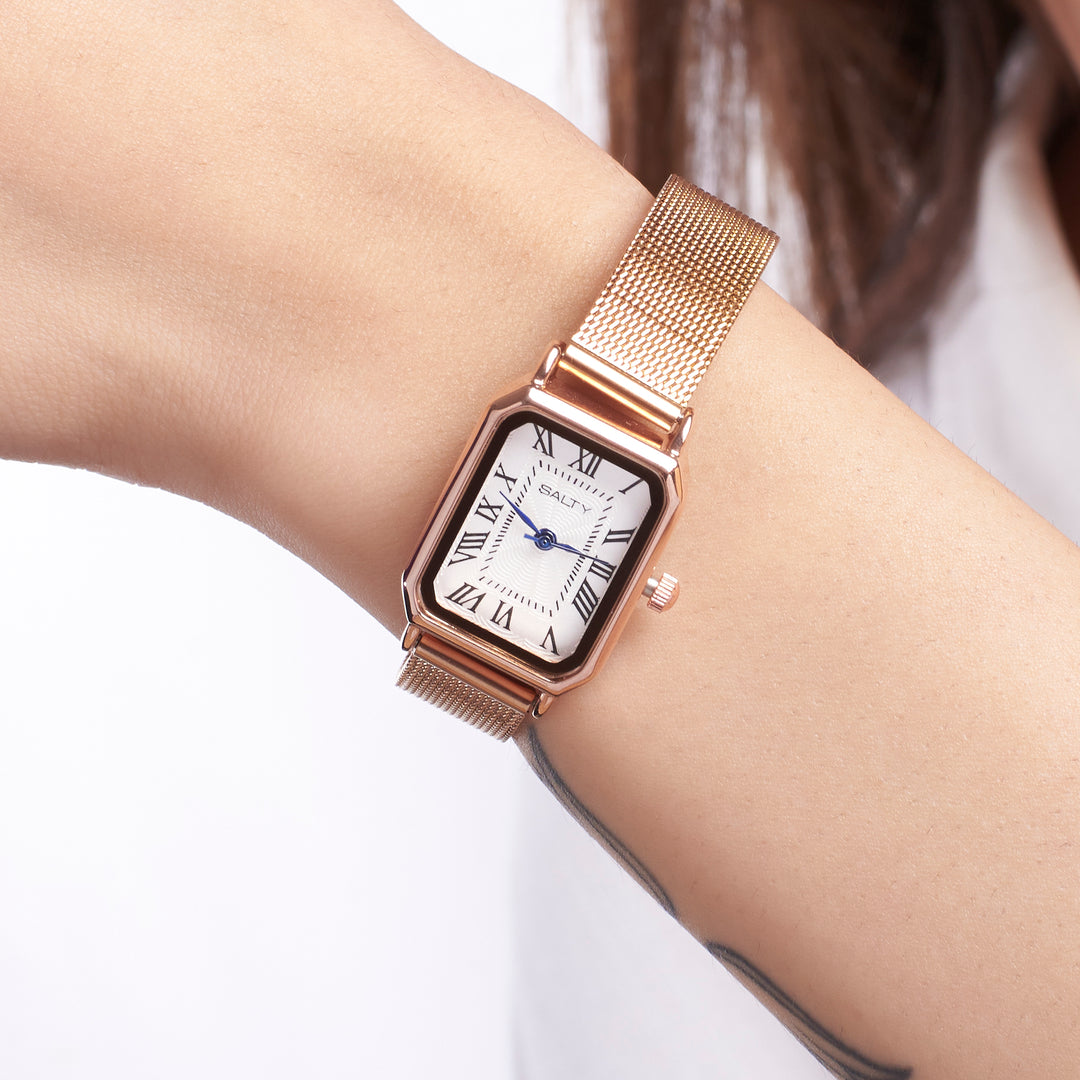 White Dial Royale Rose Gold Analog Watch