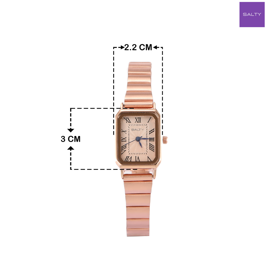 Rose Gold Dial Retro Watch