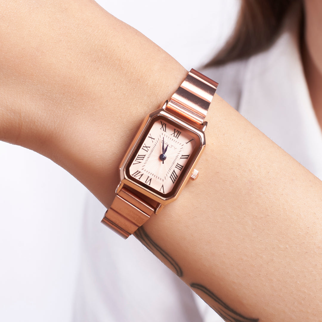 Rose Gold Dial Retro Watch