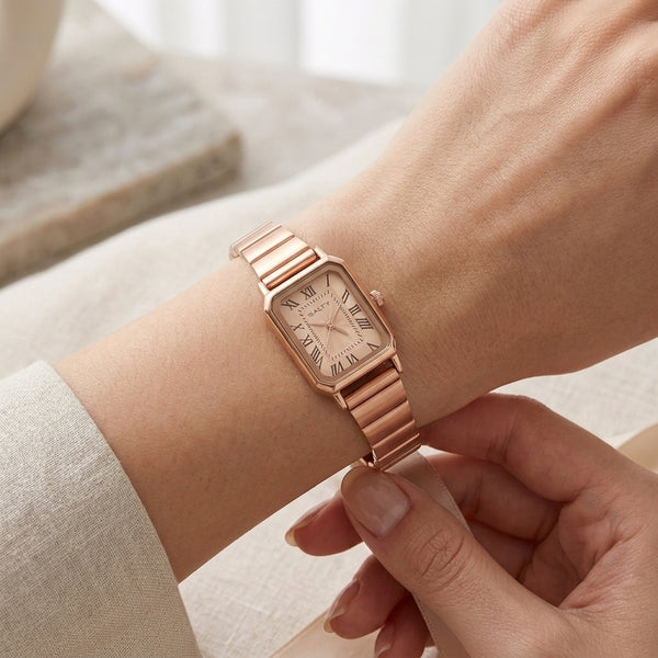 Rose Gold Dial Retro Watch