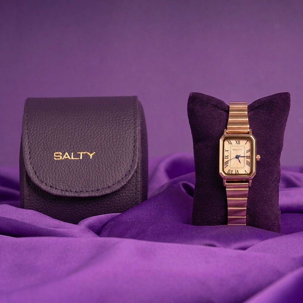 Rose Gold Dial Retro Watch