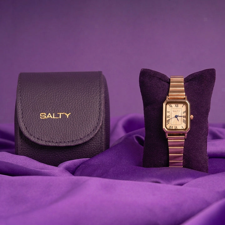 Rose Gold Dial Retro Watch