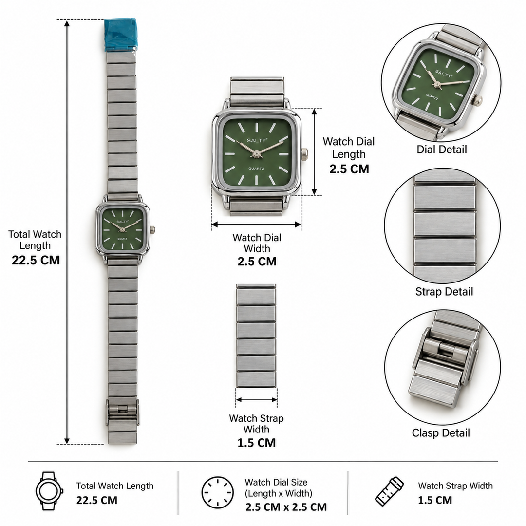 Green Forest Dial Sleek Vintage Watch