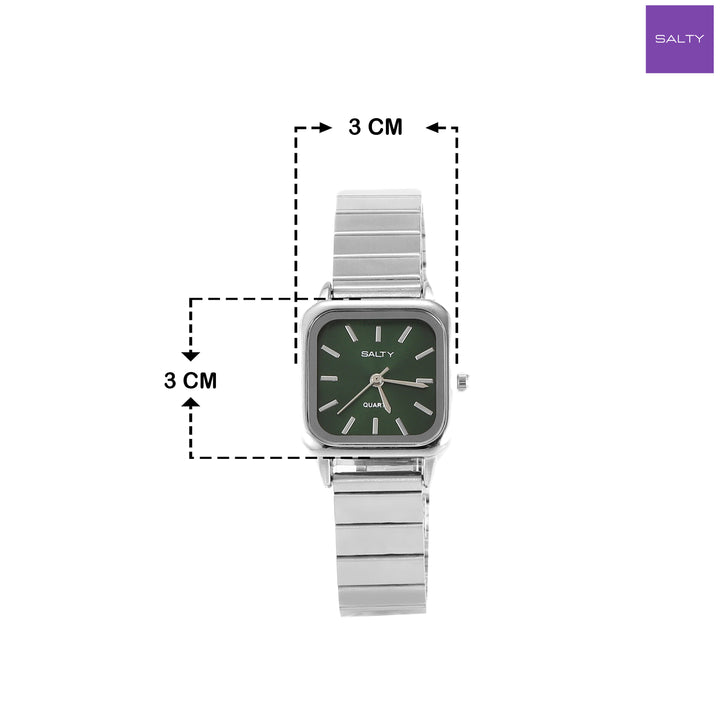 Green Forest Dial Sleek Vintage Watch