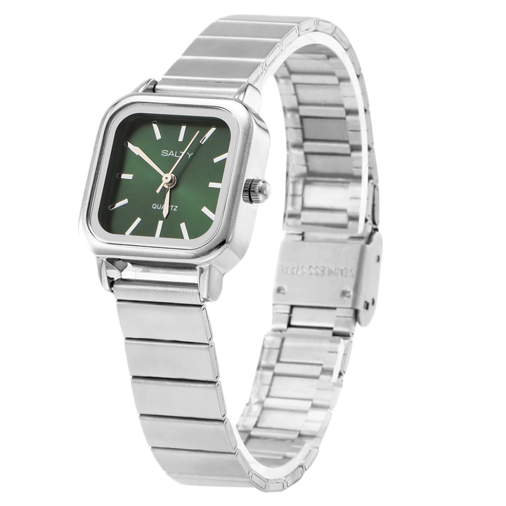 Green Forest Dial Sleek Vintage Watch