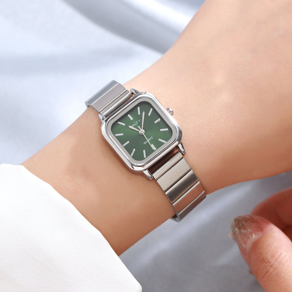Green Forest Dial Sleek Vintage Watch
