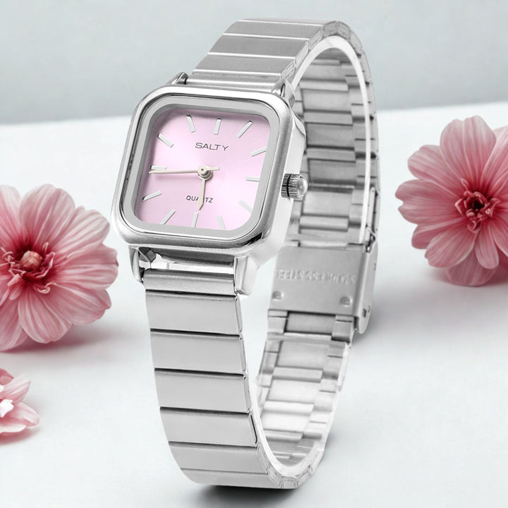 The Lilac Square Dial Sleek Quartz Watch