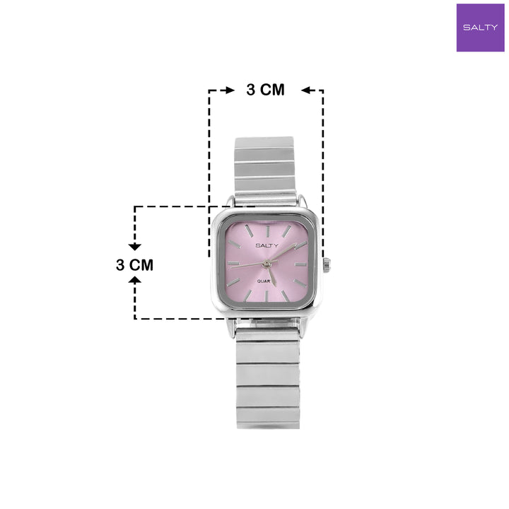 The Lilac Square Dial Sleek Quartz Watch