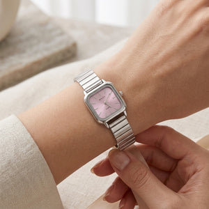 The Lilac Square Dial Sleek Quartz Watch