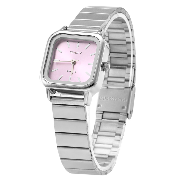The Lilac Square Dial Sleek Quartz Watch