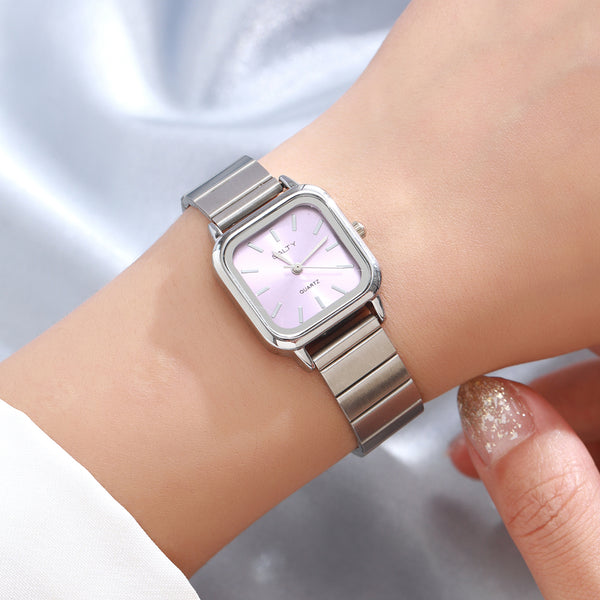 The Lilac Square Dial Sleek Quartz Watch