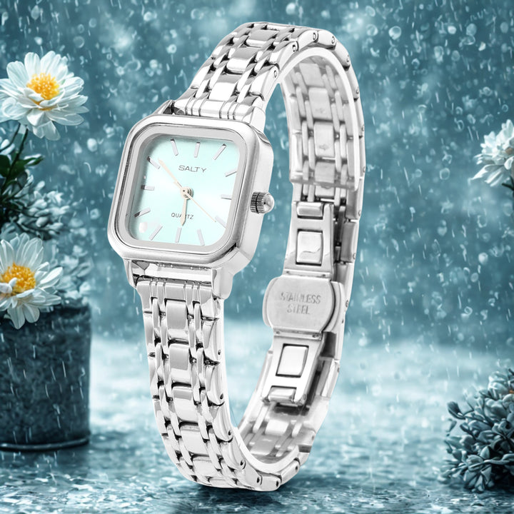 Tiffany Blue Dial Minimal Analog Quartz Watch
