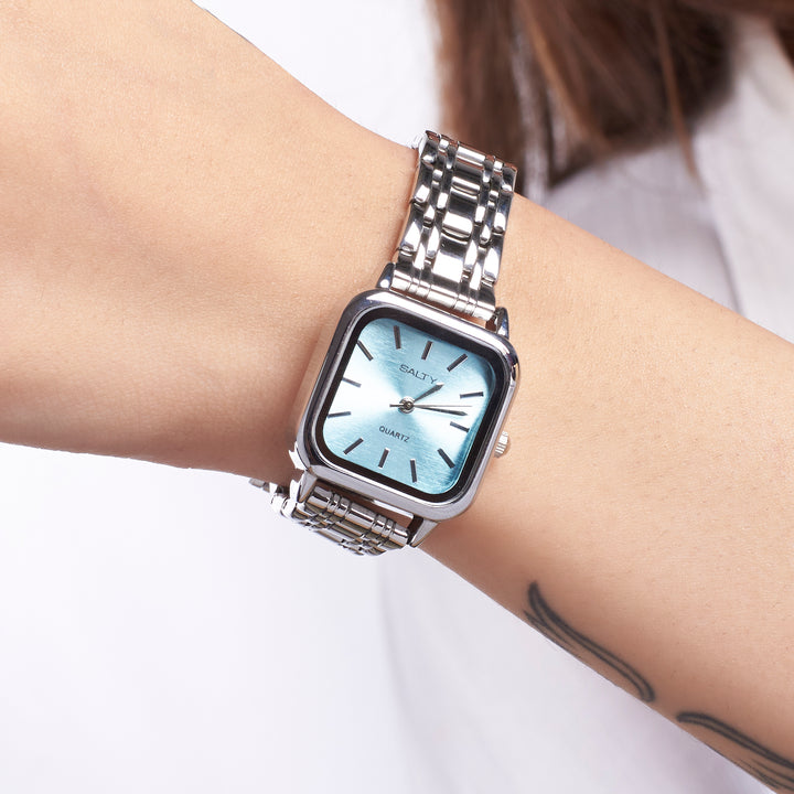 Tiffany Blue Dial Minimal Analog Quartz Watch