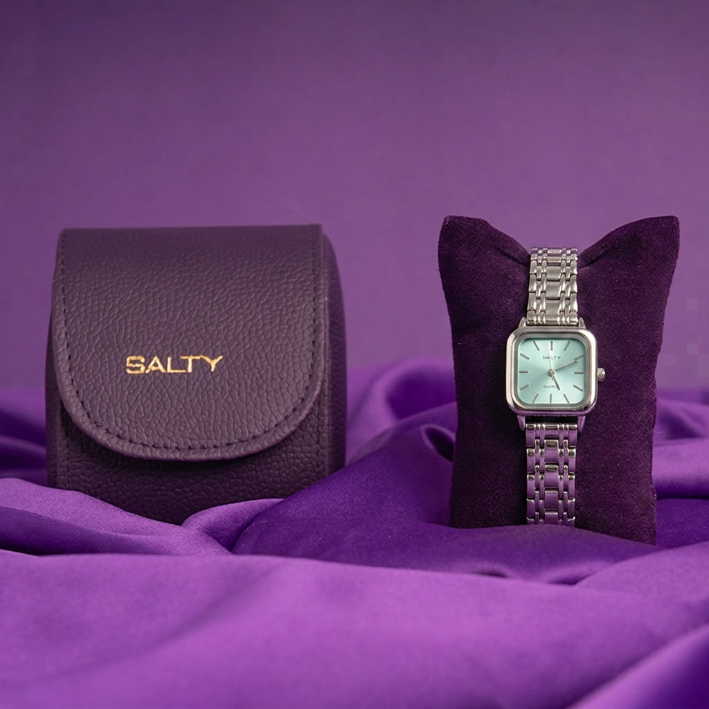 Tiffany Blue Dial Minimal Analog Quartz Watch