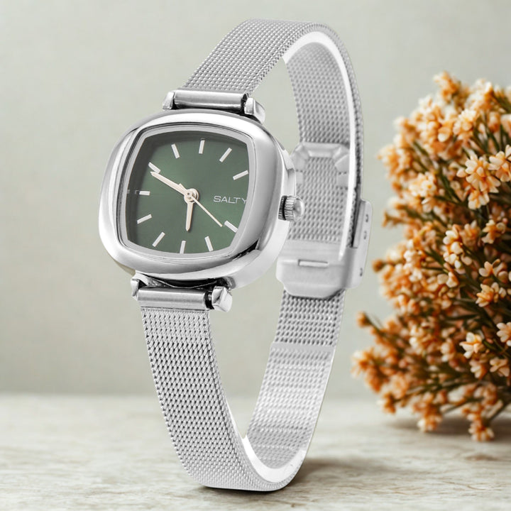 Green Dial Sage Curve Water Resistant Watch