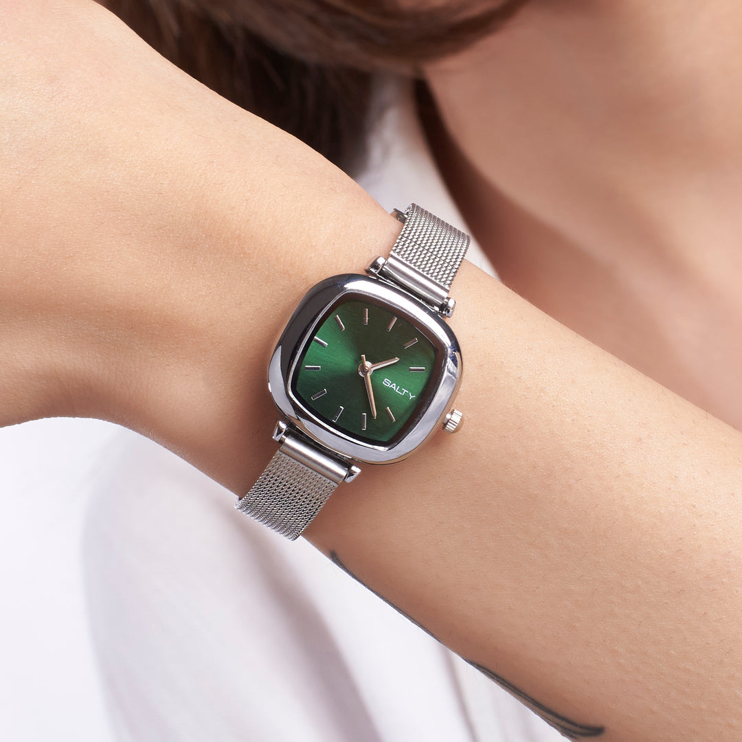 Green Dial Sage Curve Water Resistant Watch