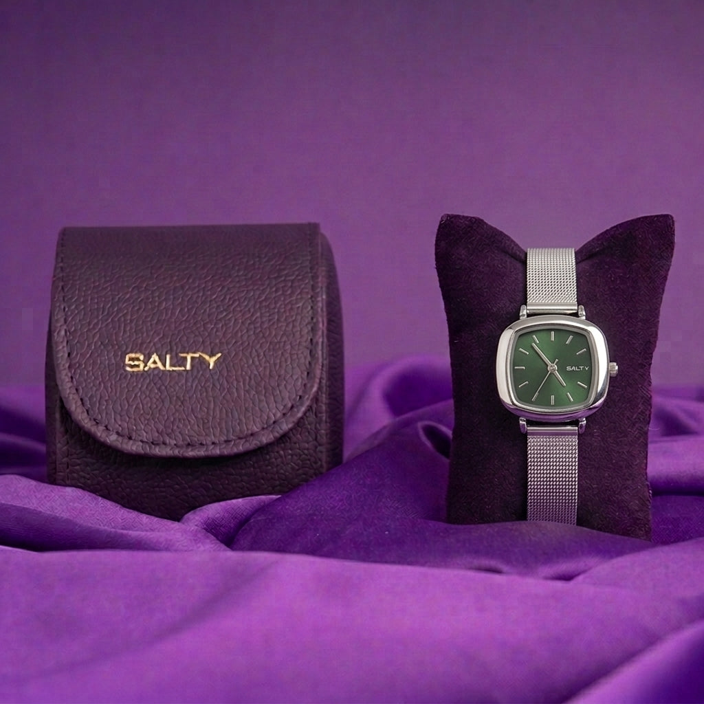 Green Dial Sage Curve Water Resistant Watch