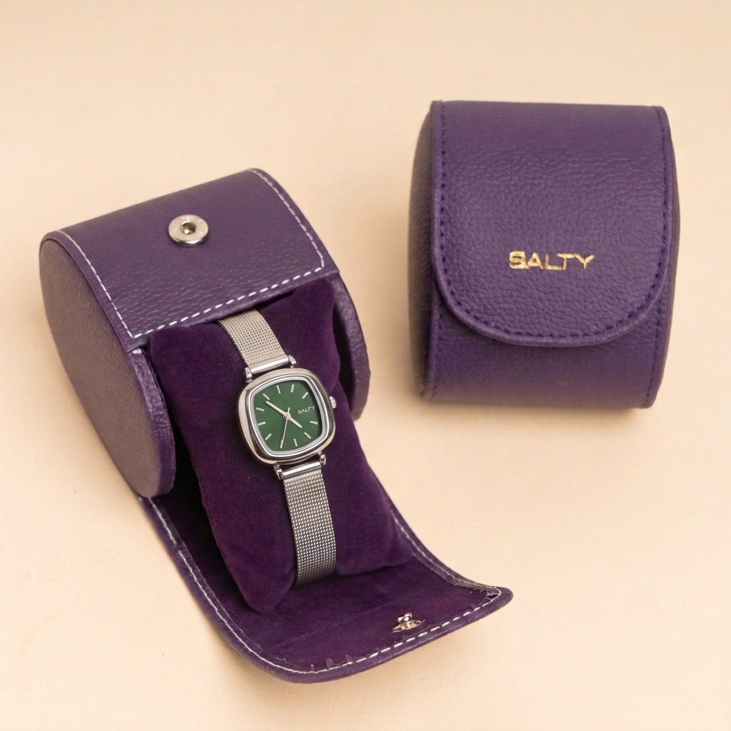 Green Dial Sage Curve Water Resistant Watch