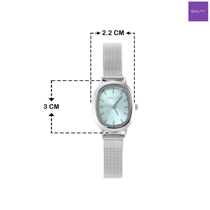 Baby Blue Oval Dial Watch for Women