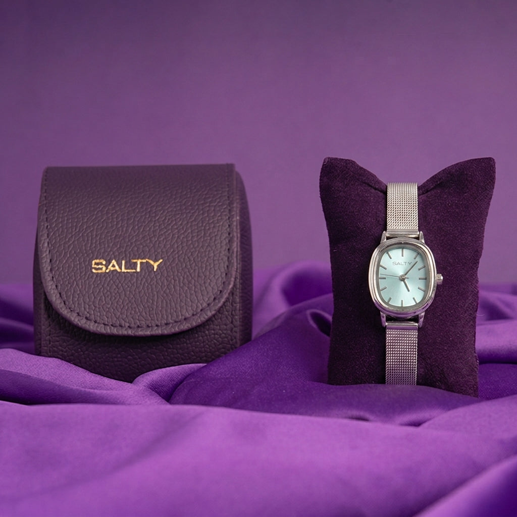 Baby Blue Oval Dial Watch for Women