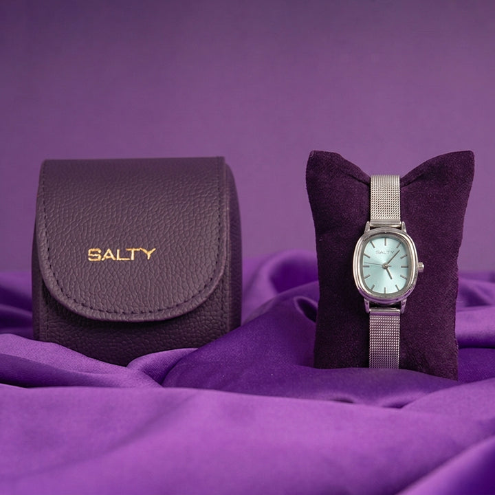 Baby Blue Oval Dial Watch for Women