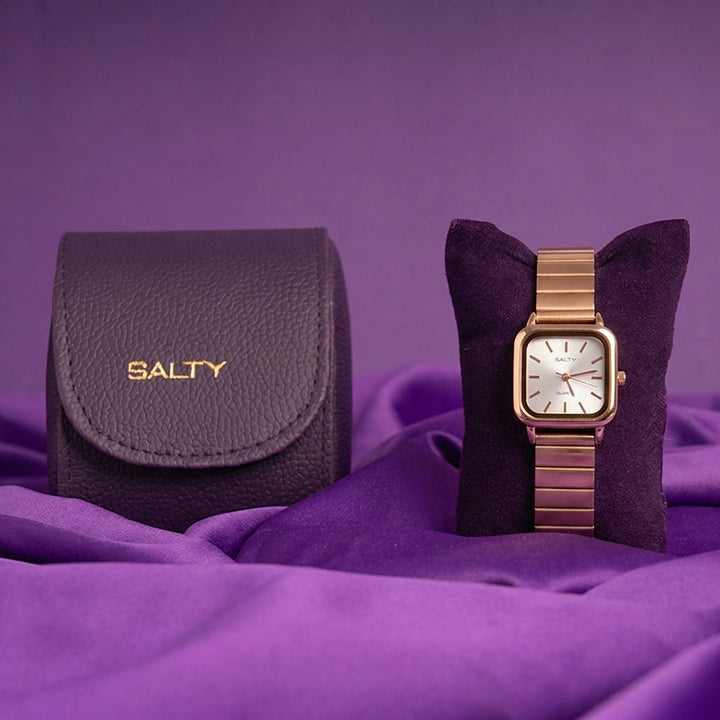 White Dial Rose Gold Analog Watch for Women