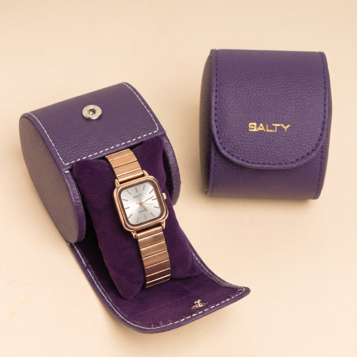 White Dial Rose Gold Analog Watch for Women
