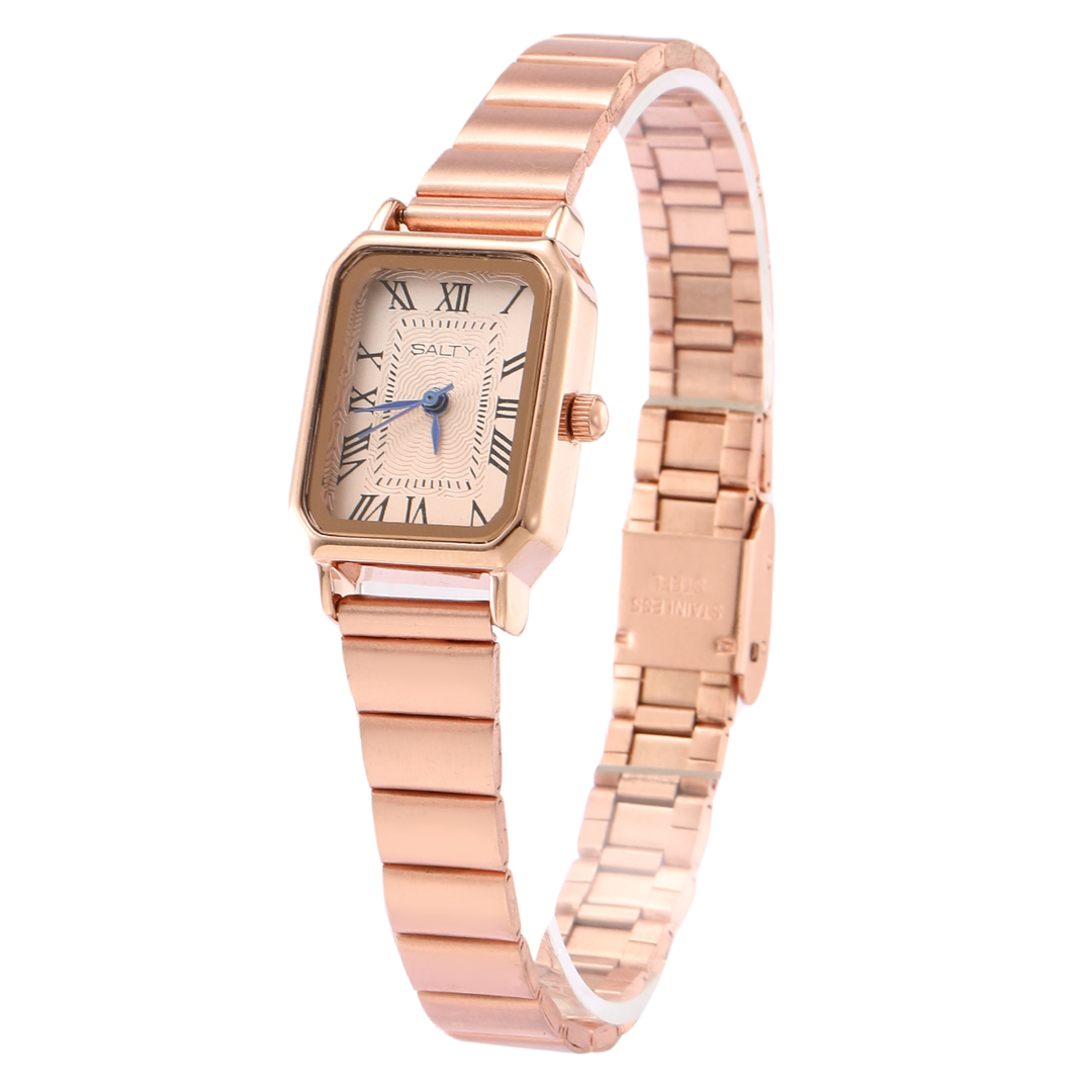 Rose Gold Dial Retro Square Watch