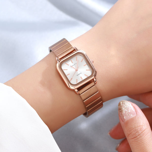 White Dial Rose Gold Analog Watch for Women