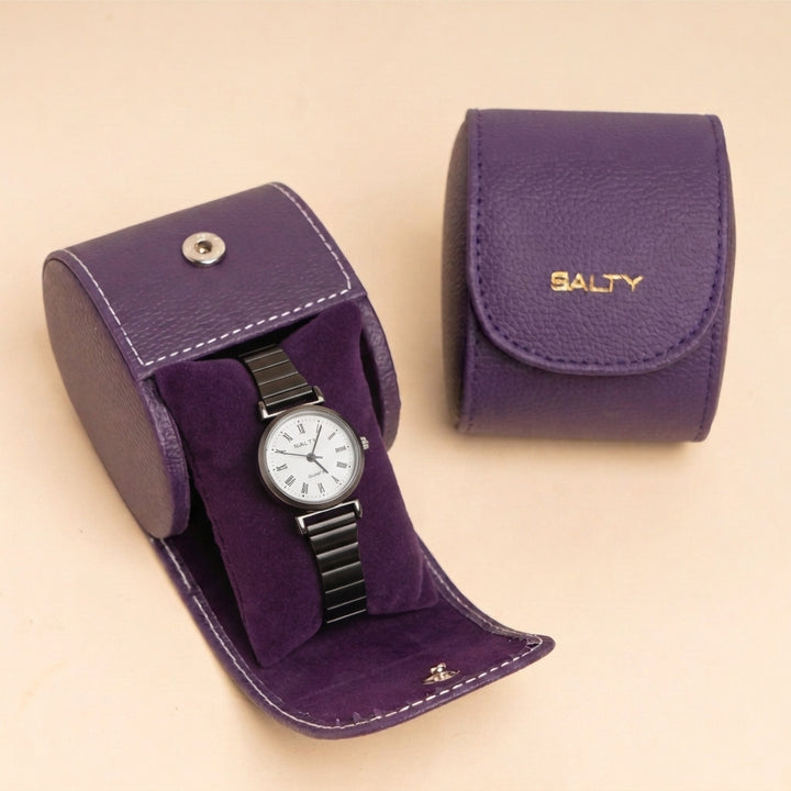 White Dial Round Classic Black Ladies Watch