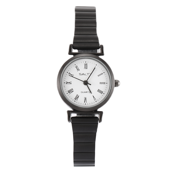White Dial Round Classic Black Ladies Watch