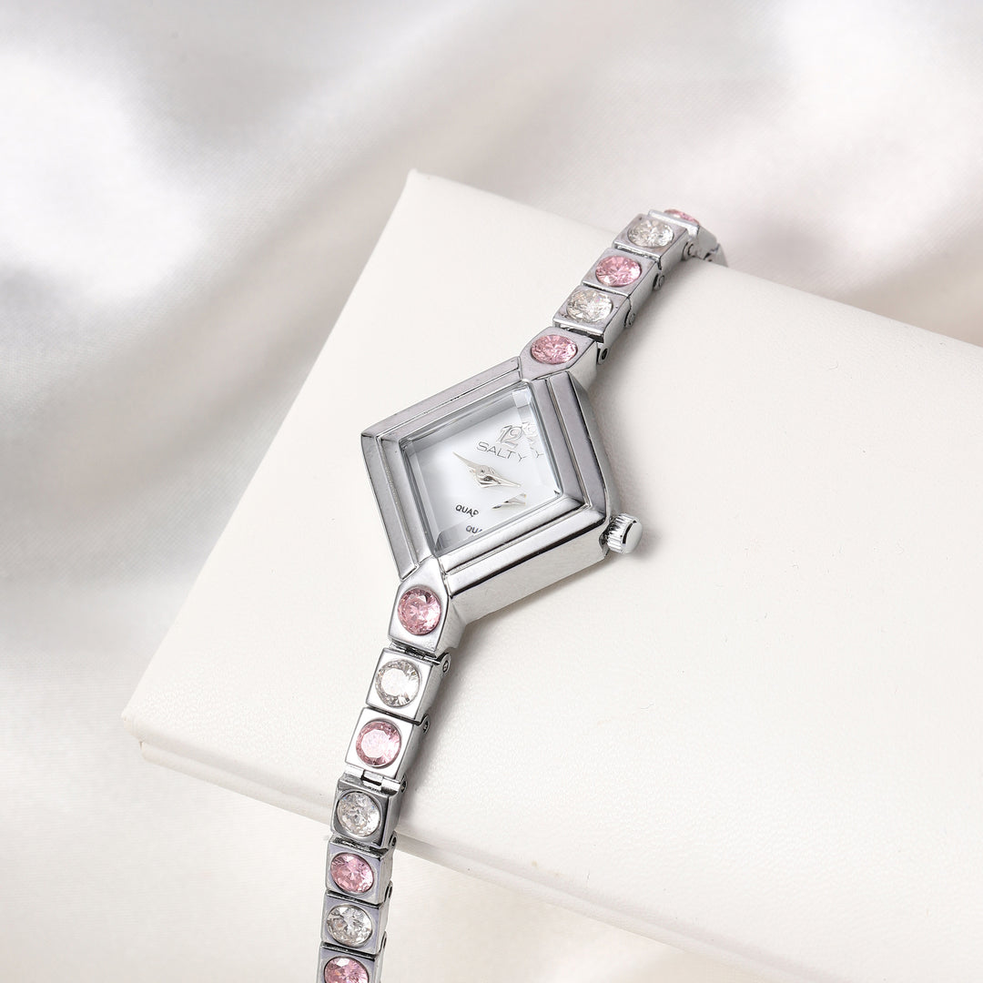 Rhombus Dial Crystal Watch