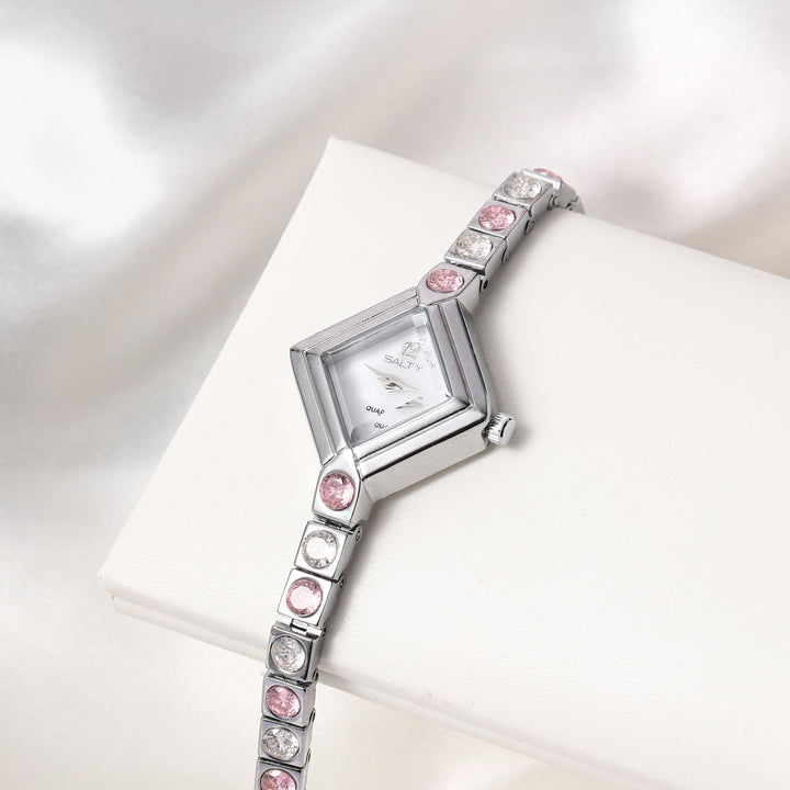 Rhombus Dial Crystal Watch