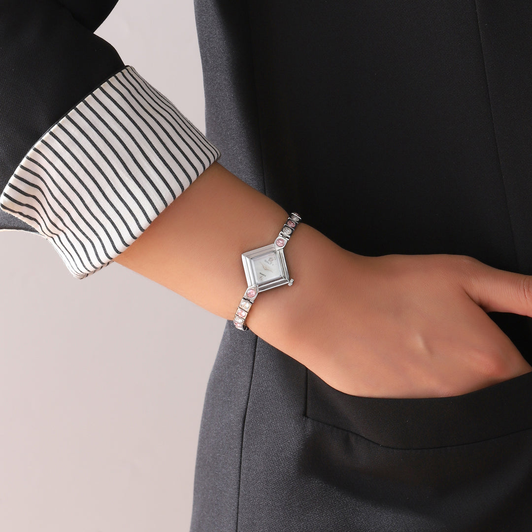 Rhombus Dial Crystal Watch