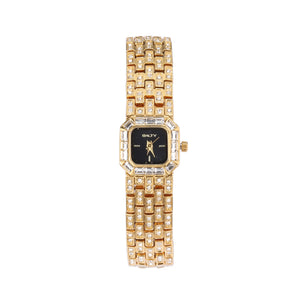 Black Square Dial Quartz Watch - Golden