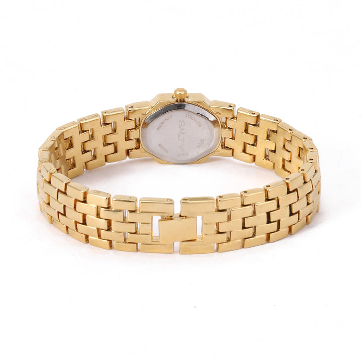 Black Square Dial Quartz Watch - Golden