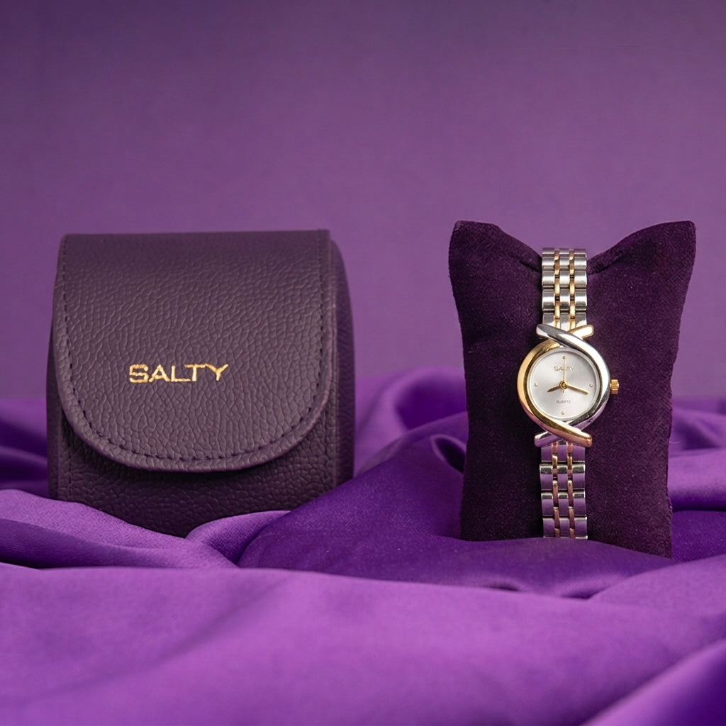 2 Tone Luxe Loop Dial Chic Watch