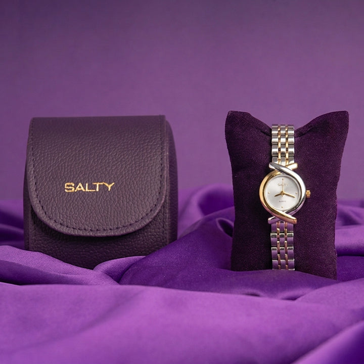 2 Tone Luxe Loop Dial Chic Watch