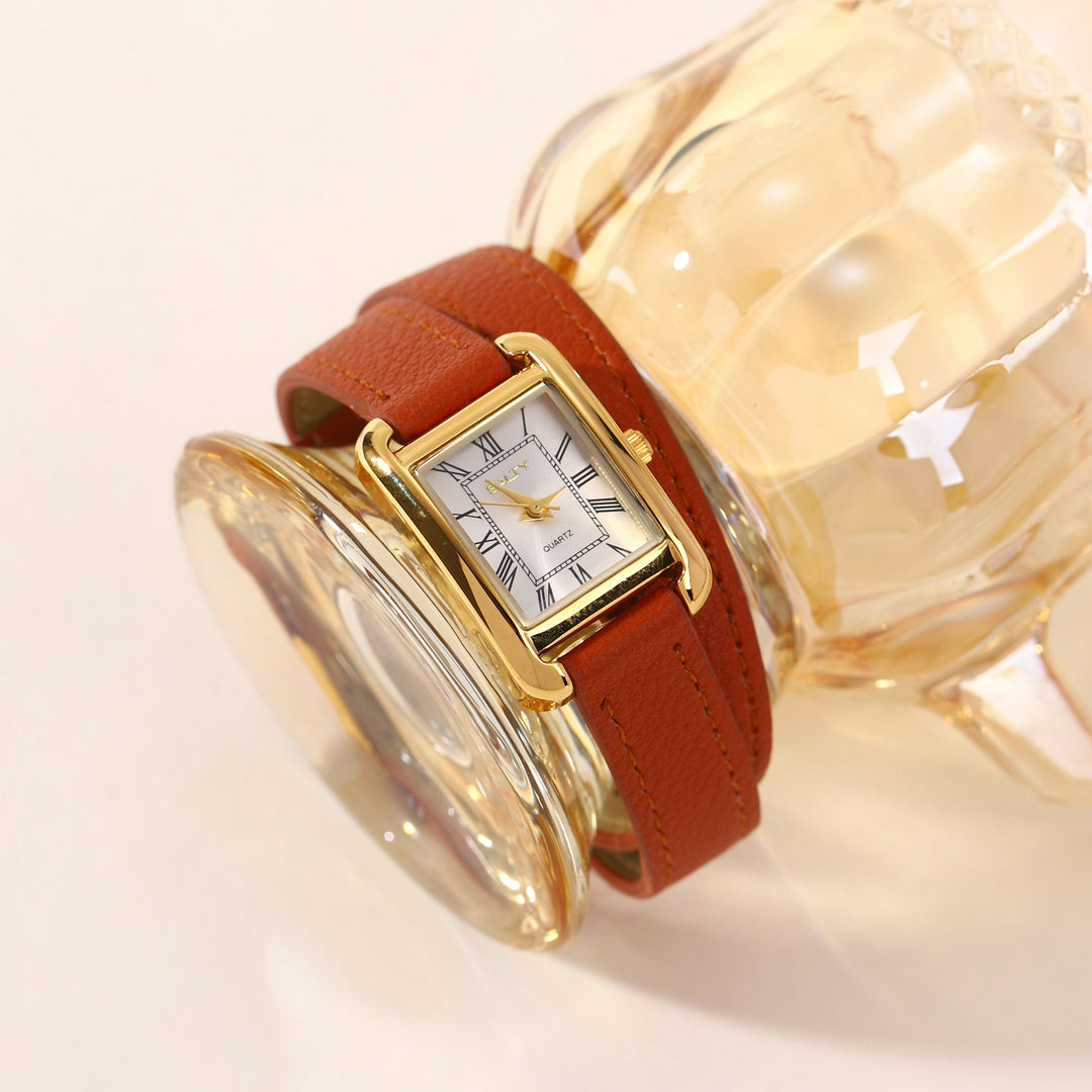 Vintage Muse Leather Strap Wrapable Watch - Tan