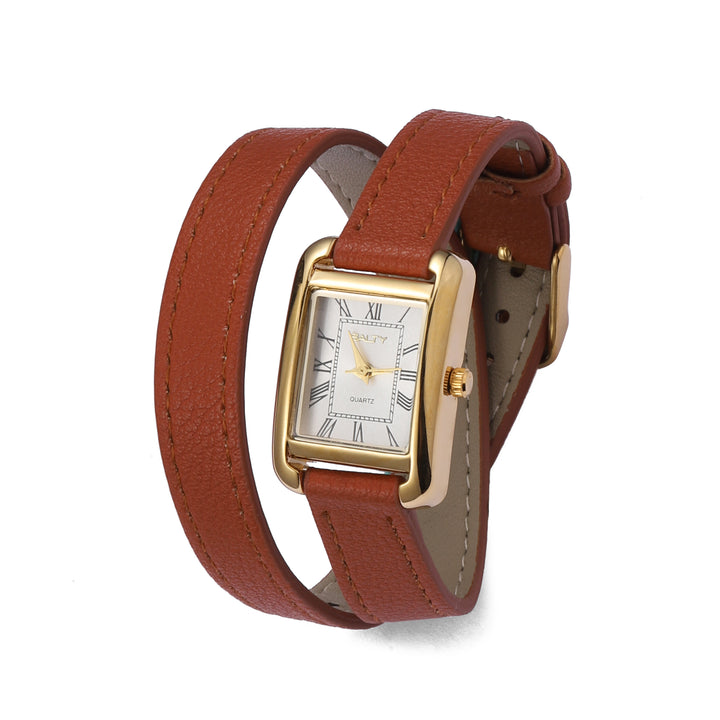 Vintage Muse Leather Strap Wrapable Watch - Tan