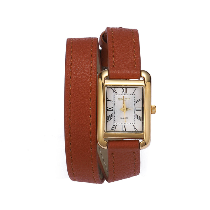 Vintage Muse Leather Strap Wrapable Watch - Tan