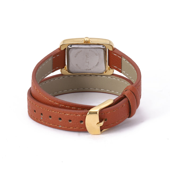 Vintage Muse Leather Strap Wrapable Watch - Tan