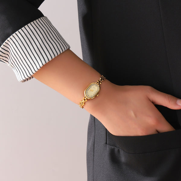 Luxury Oval White Dial Watch