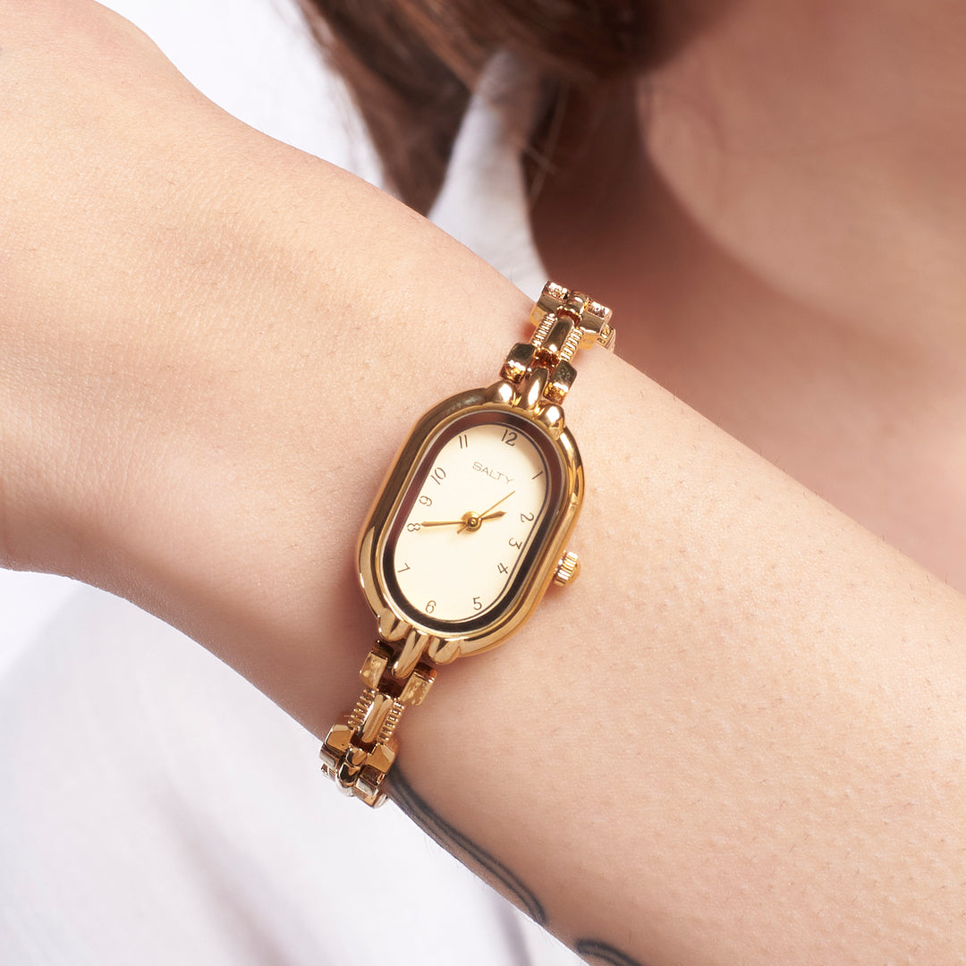 Luxury Oval White Dial Watch
