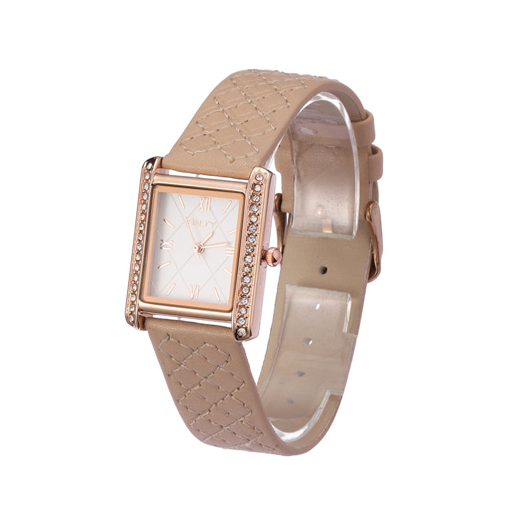Water Resistant Modora white Dial Bezel Strap Watch