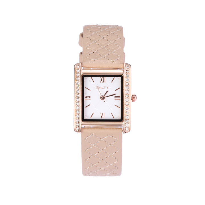 Water Resistant Modora white Dial Bezel Strap Watch