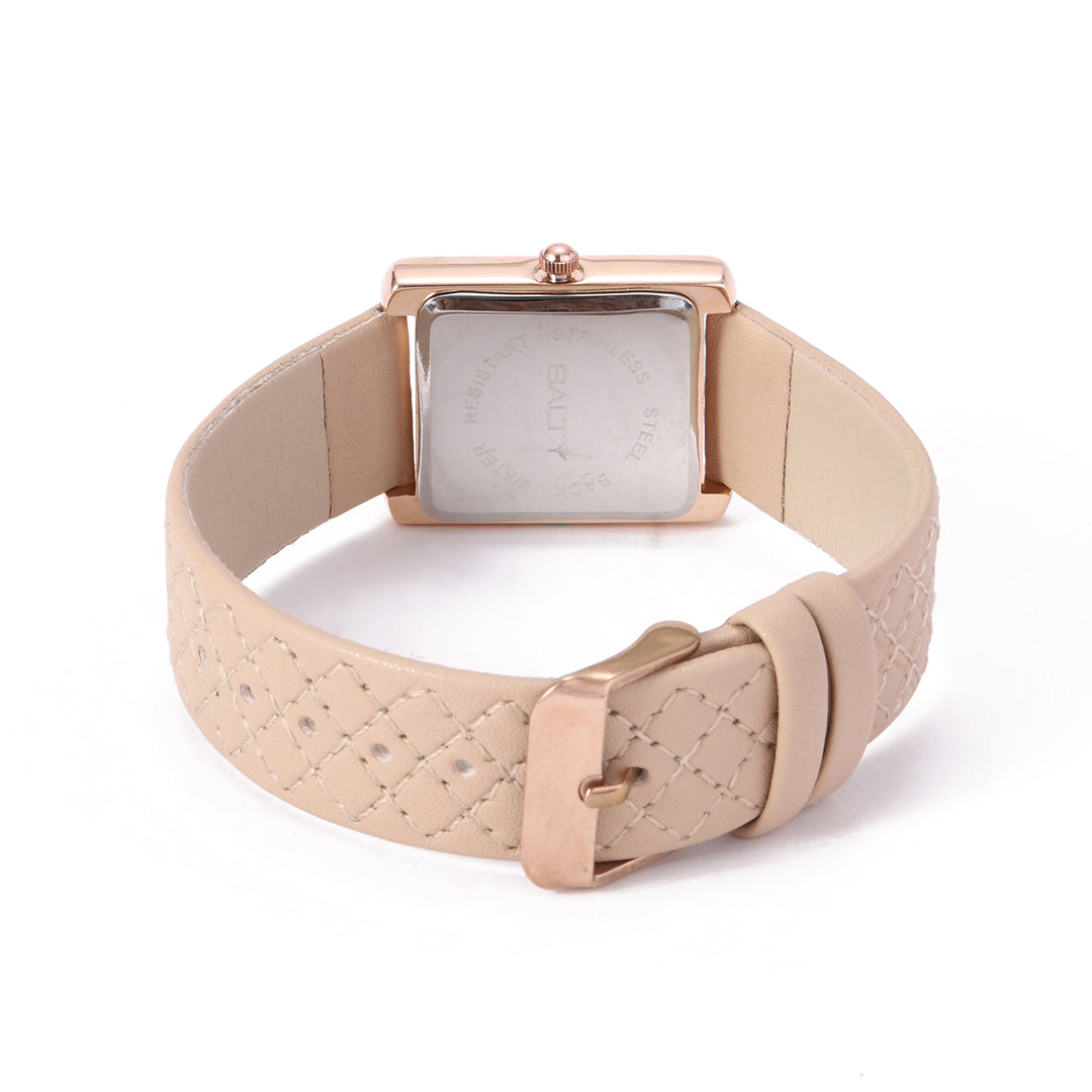 Water Resistant Modora white Dial Bezel Strap Watch