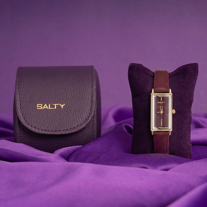 Wine Classic Leather Strap Analog Watch