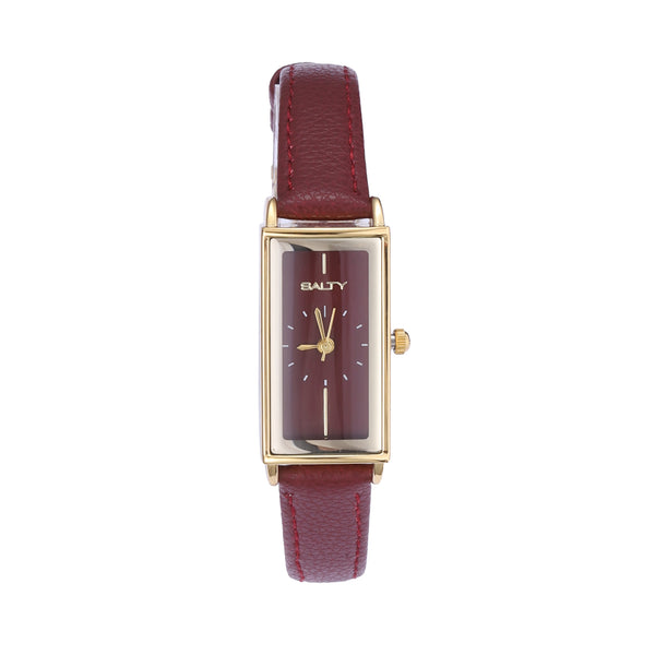 Wine Classic Leather Strap Analog Watch